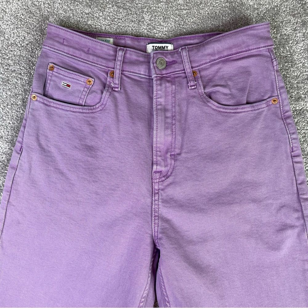 Tommy Jeans Women’s 26X26.5* Purple Tapered High Rise Vintage - Picture 2 of 14